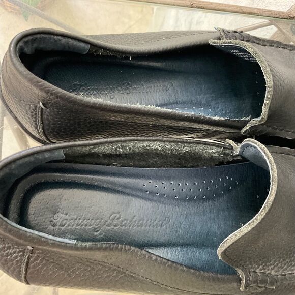 Tommy Bahama Loafers Men’s 10D Black Pebbled Leather Nassau slip Driving Shoes - Picture 11 of 12